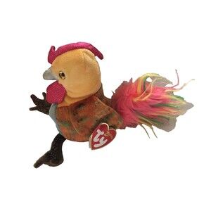Ty Beanie Baby ROOSTER -  Chinese Zodiac Collectible Plush Farmhouse Decor